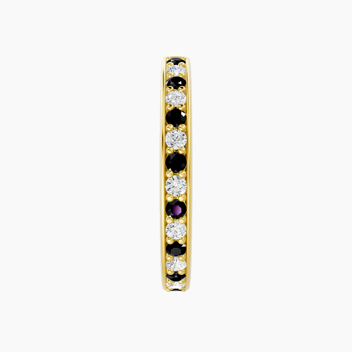 Lyssa | 18k Yellow Gold 11 mm Black Diamond & Diamond Hoop Piercing