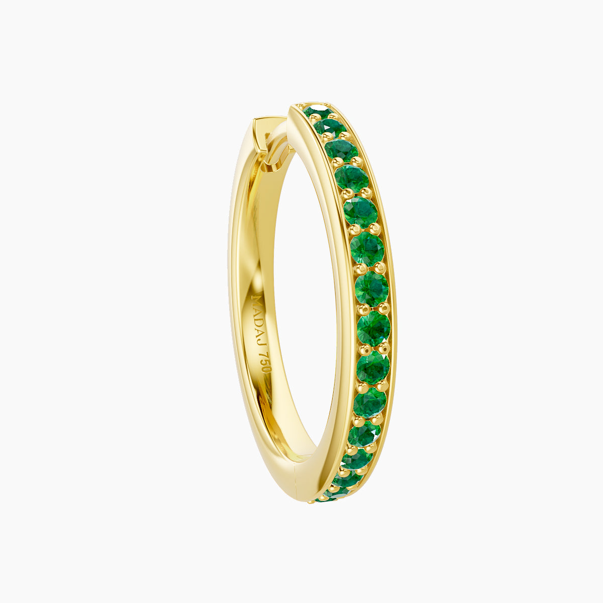 Lyssa | 18k Yellow Gold 11 mm Emerald Hoop Piercing