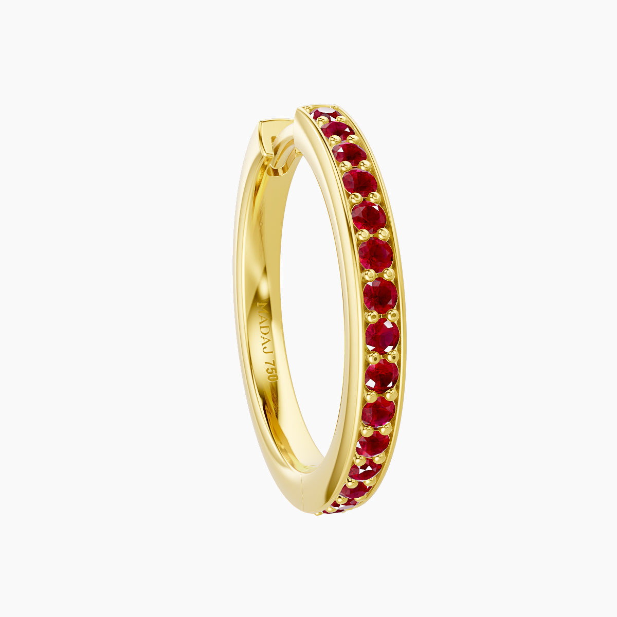 Lyssa | 18k Yellow Gold 11 mm Ruby Hoop Piercing