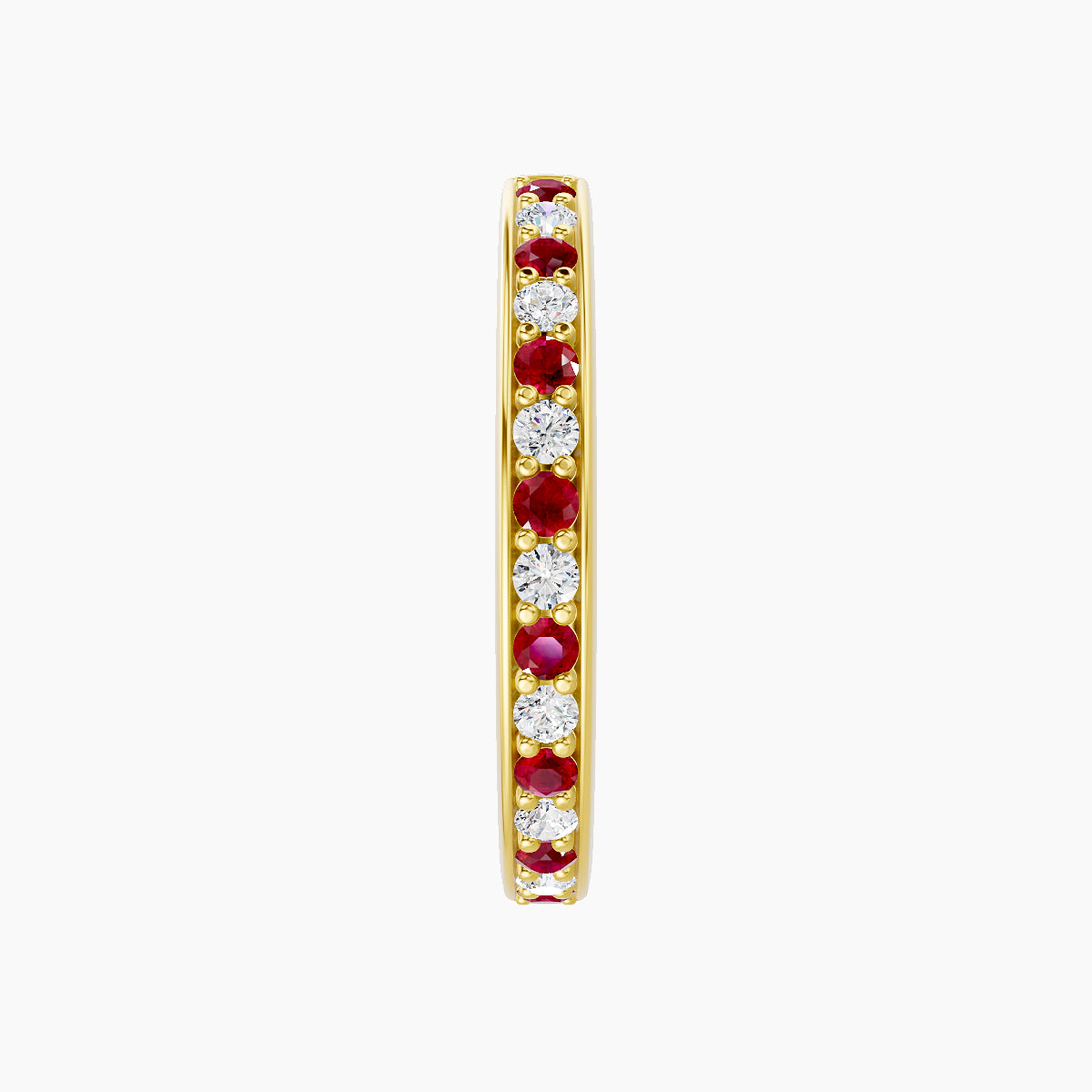 Lyssa | 18k Yellow Gold 11 mm Ruby & Diamond Hoop Piercing