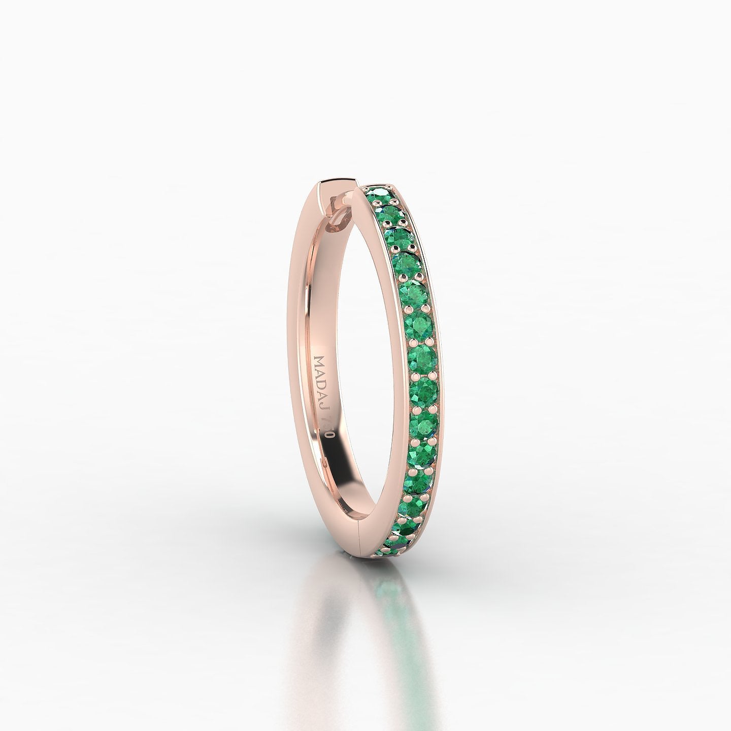 Lyssa | 18k Rose Gold 11 mm Emerald Hoop Piercing