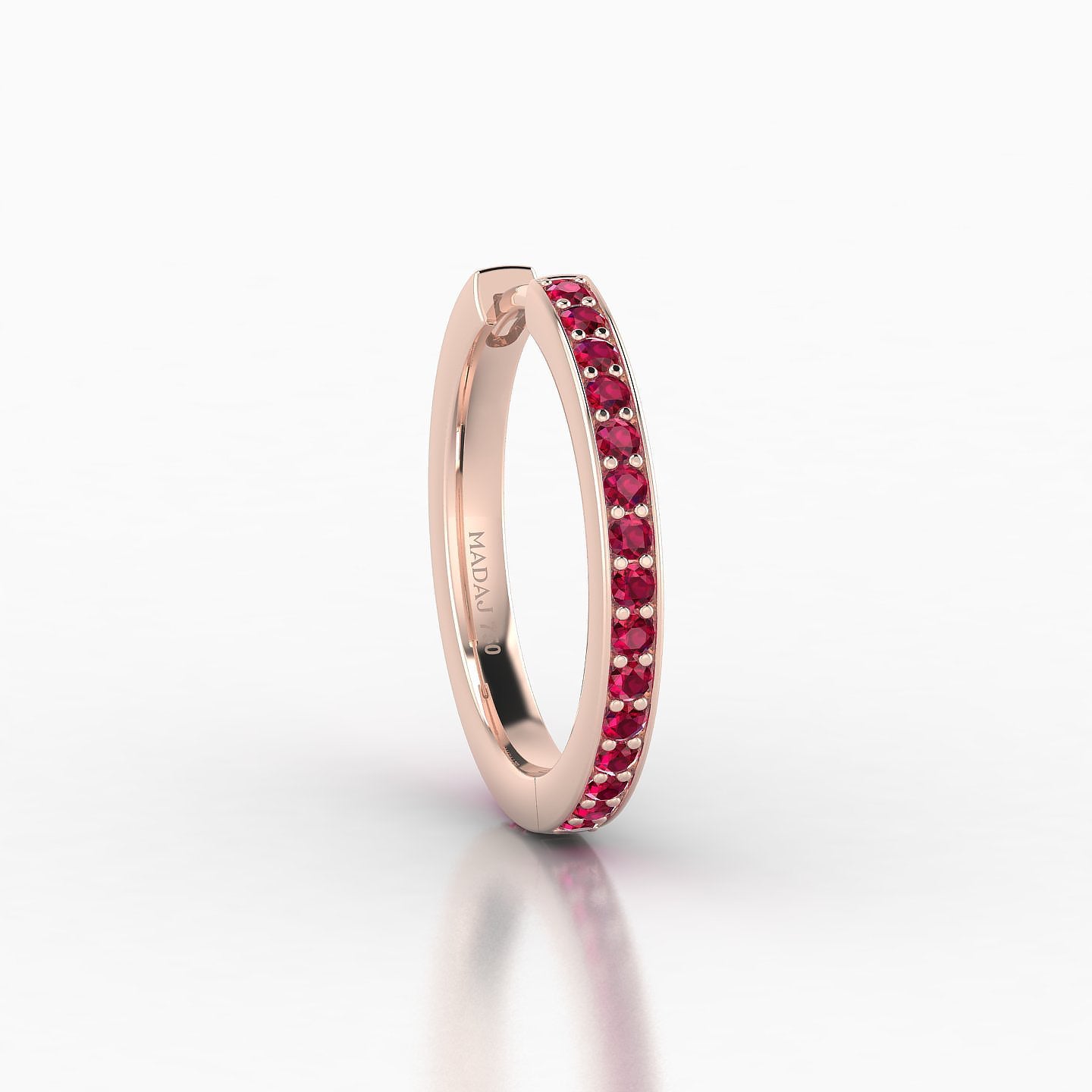 Lyssa | 18k Rose Gold 11 mm Ruby Hoop Piercing