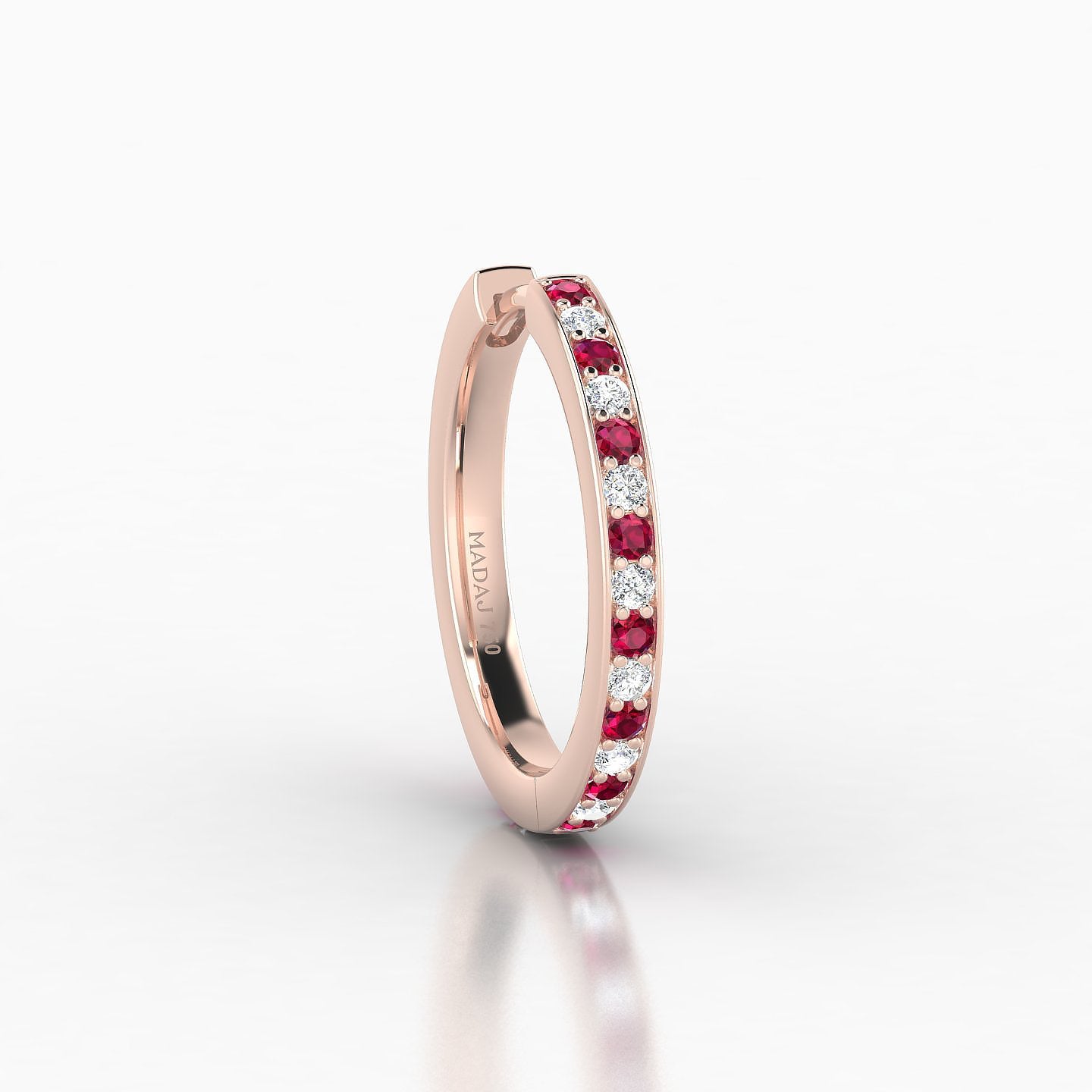 Lyssa | 18k Rose Gold 11 mm Ruby & Diamond Hoop Piercing