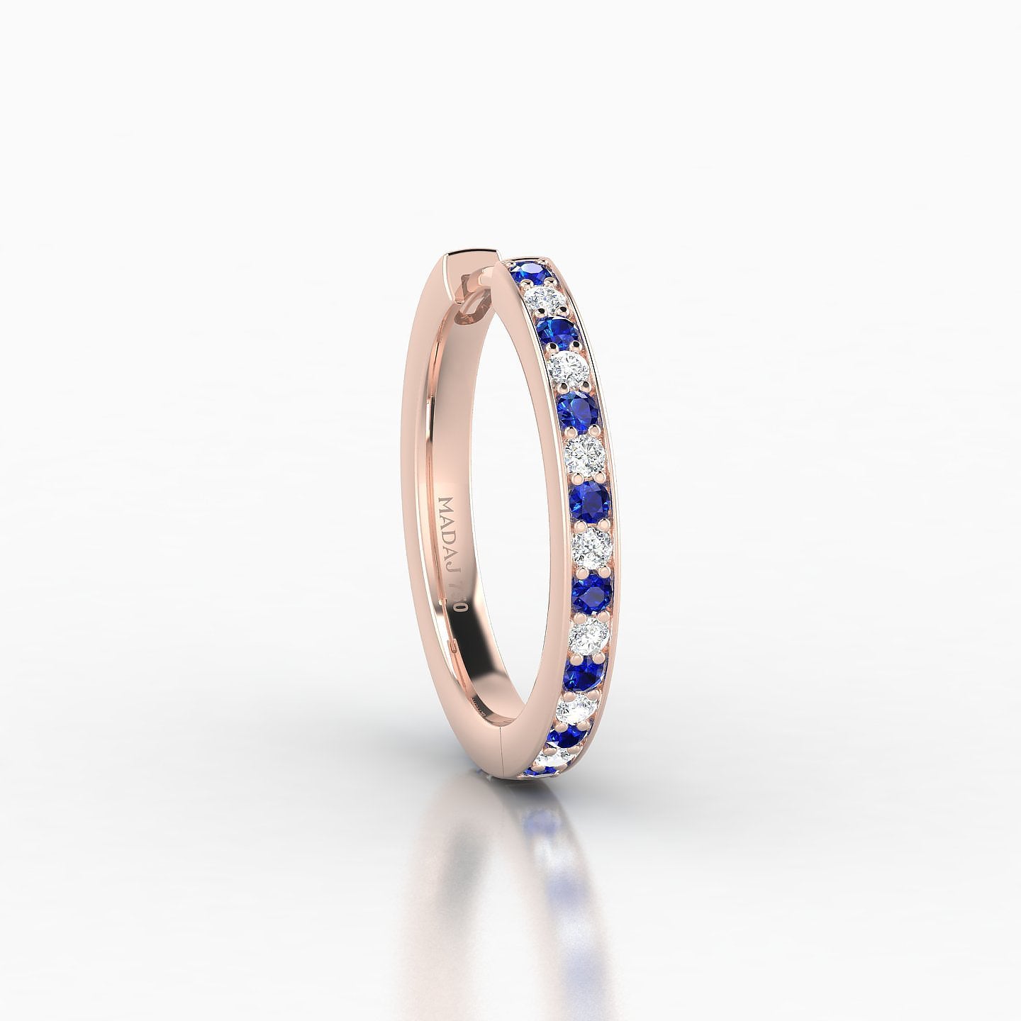 Lyssa | 18k Rose Gold 11 mm Sapphire & Diamond Hoop Piercing