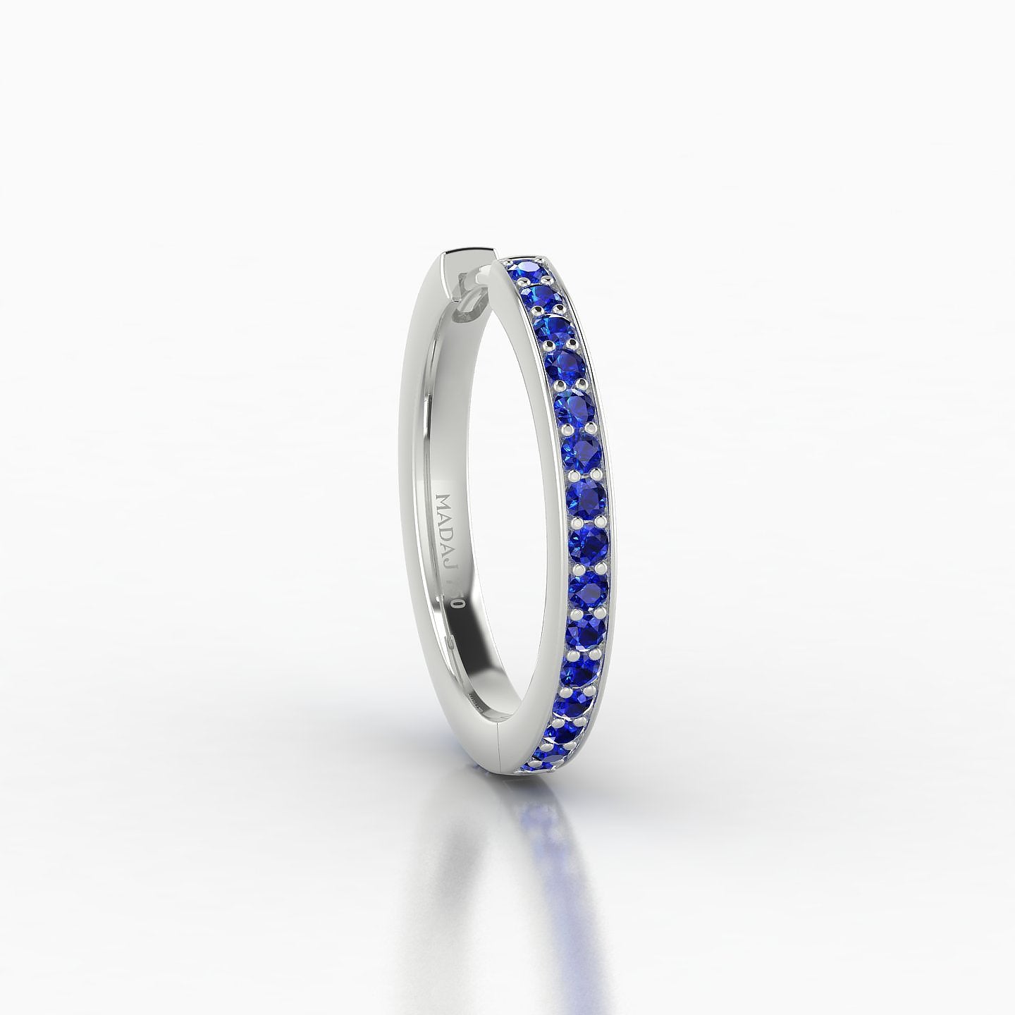 Lyssa | 18k White Gold 11 mm Sapphire Hoop Piercing