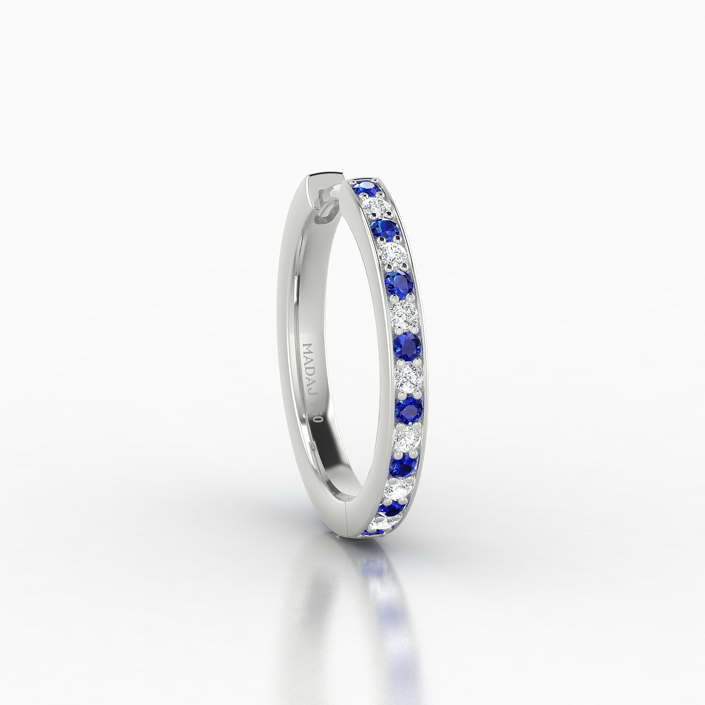 Lyssa | 18k White Gold 11 mm Sapphire & Diamond Hoop Piercing