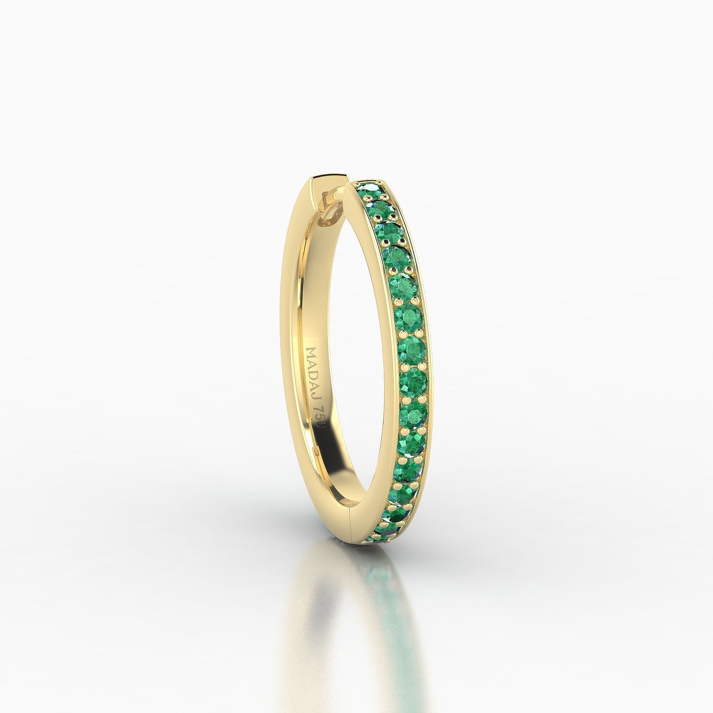 Lyssa | 18k Yellow Gold 11 mm Emerald Hoop Piercing