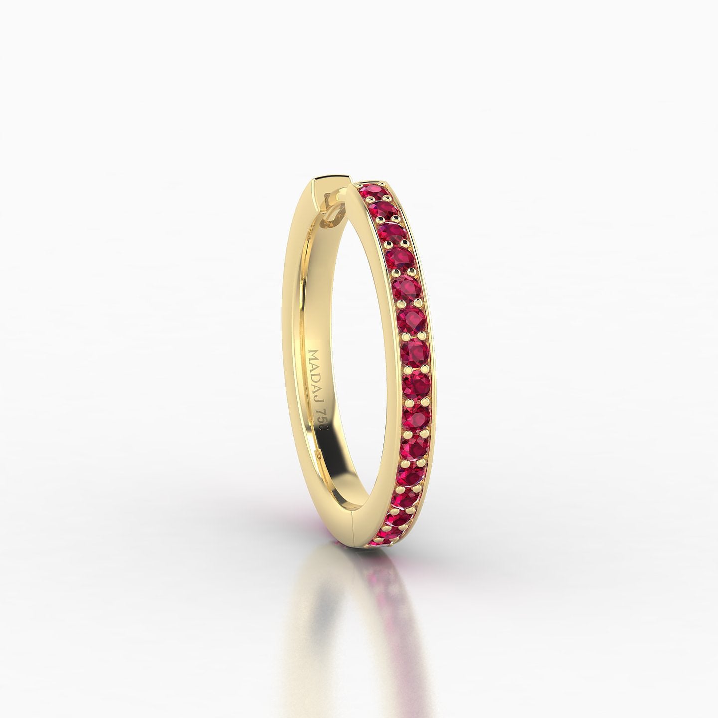 Lyssa | 18k Yellow Gold 11 mm Ruby Hoop Piercing