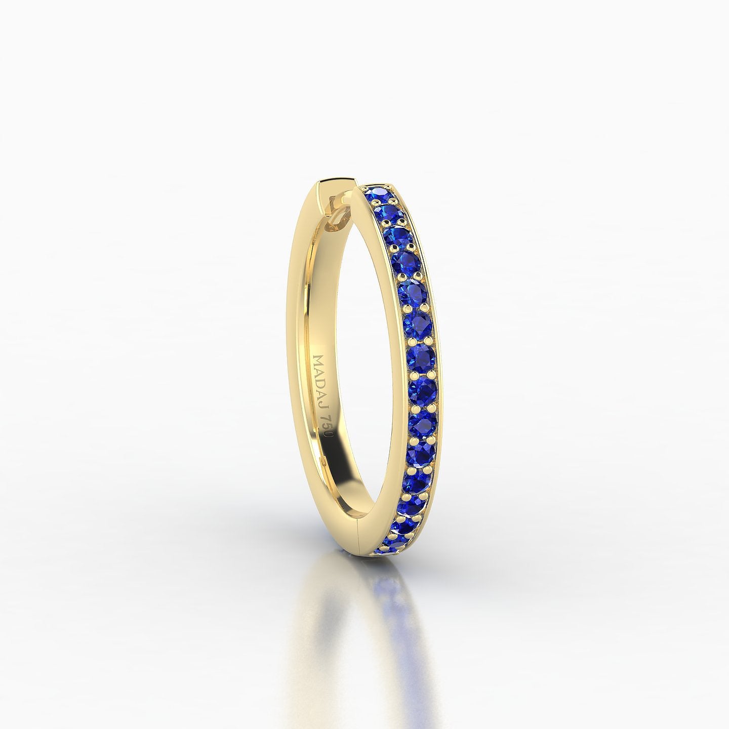 Lyssa | 18k Yellow Gold 11 mm Sapphire Hoop Piercing