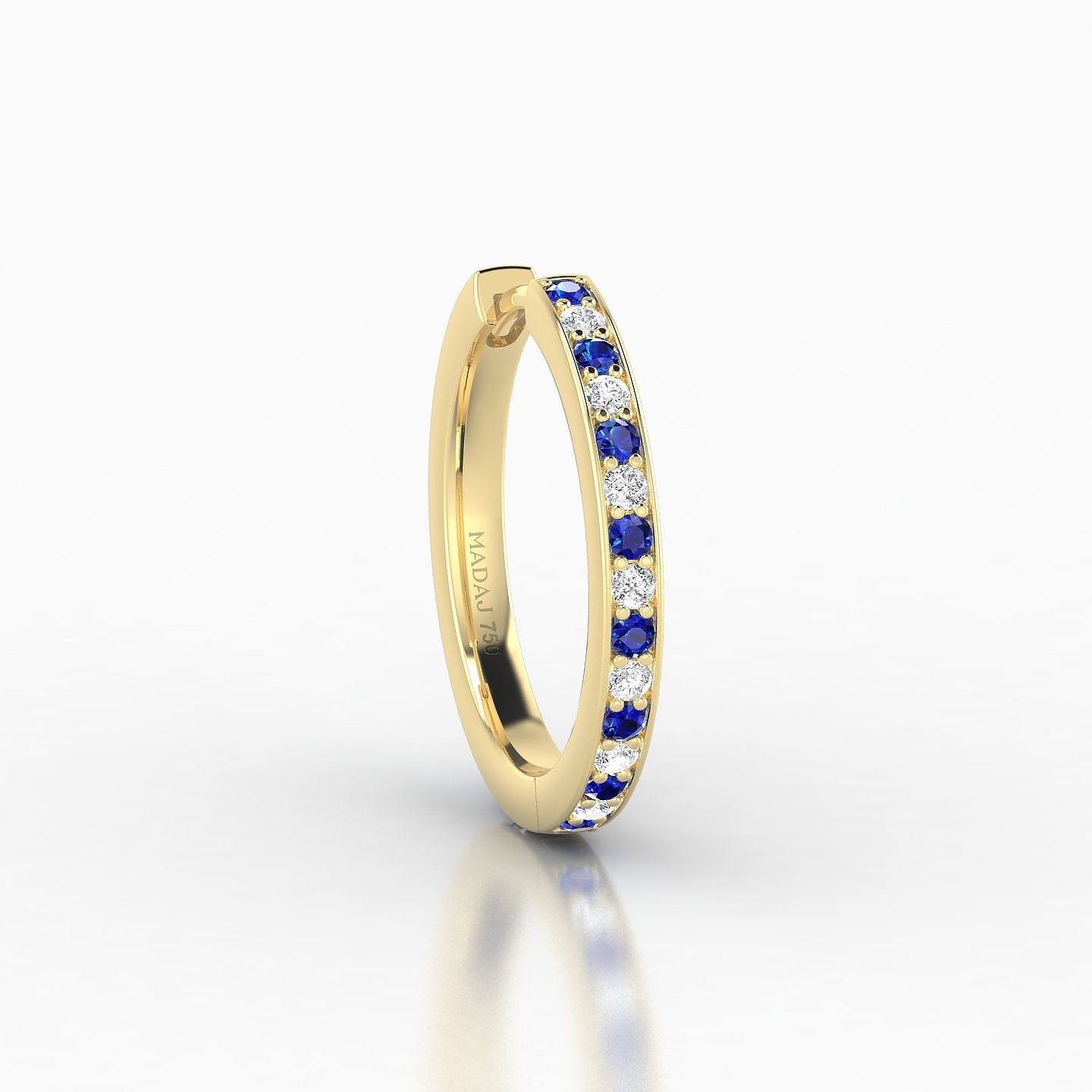 Lyssa | 18k Yellow Gold 11 mm Sapphire & Diamond Hoop Piercing