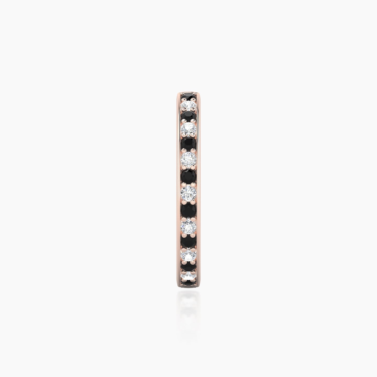 Lyssa | 18k Rose Gold 11 mm Black Diamond & Diamond Hoop Piercing