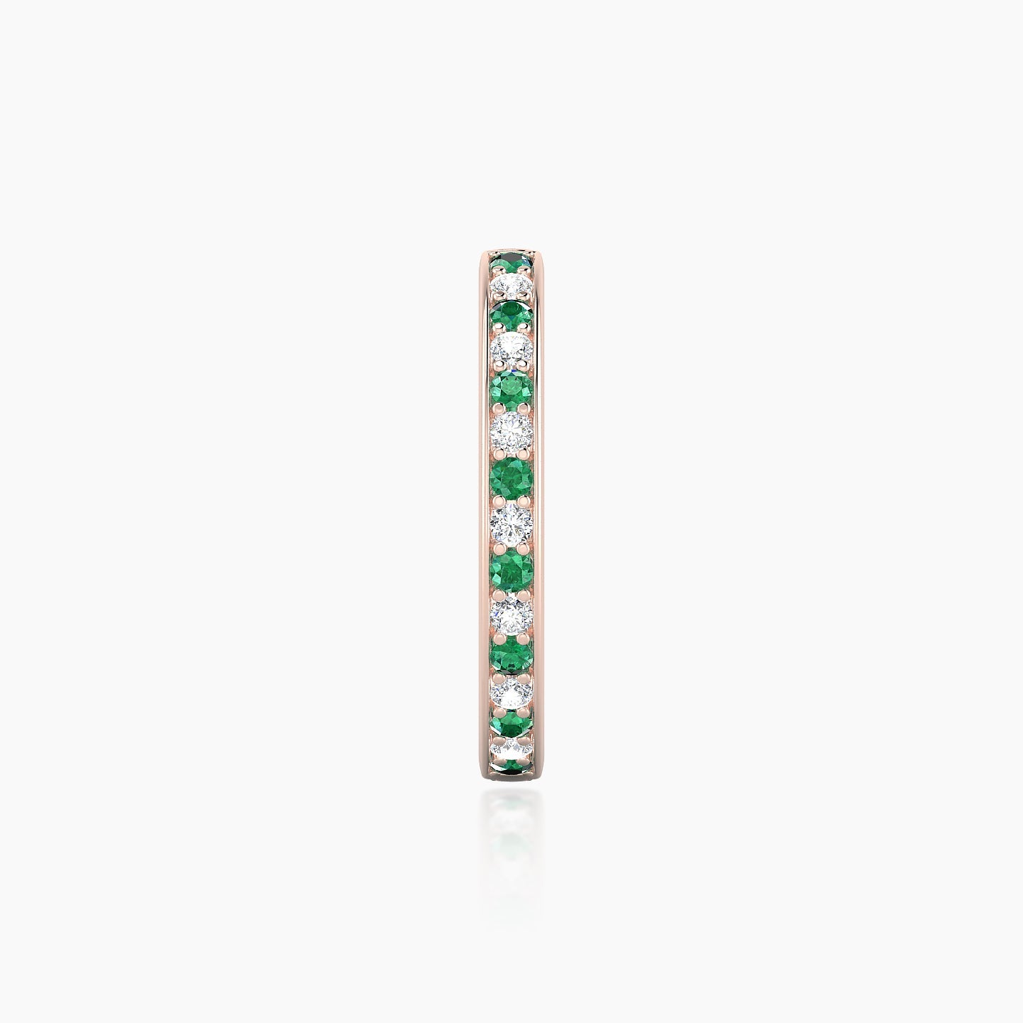 Lyssa | 18k Rose Gold 11 mm Emerald & Diamond Hoop Piercing