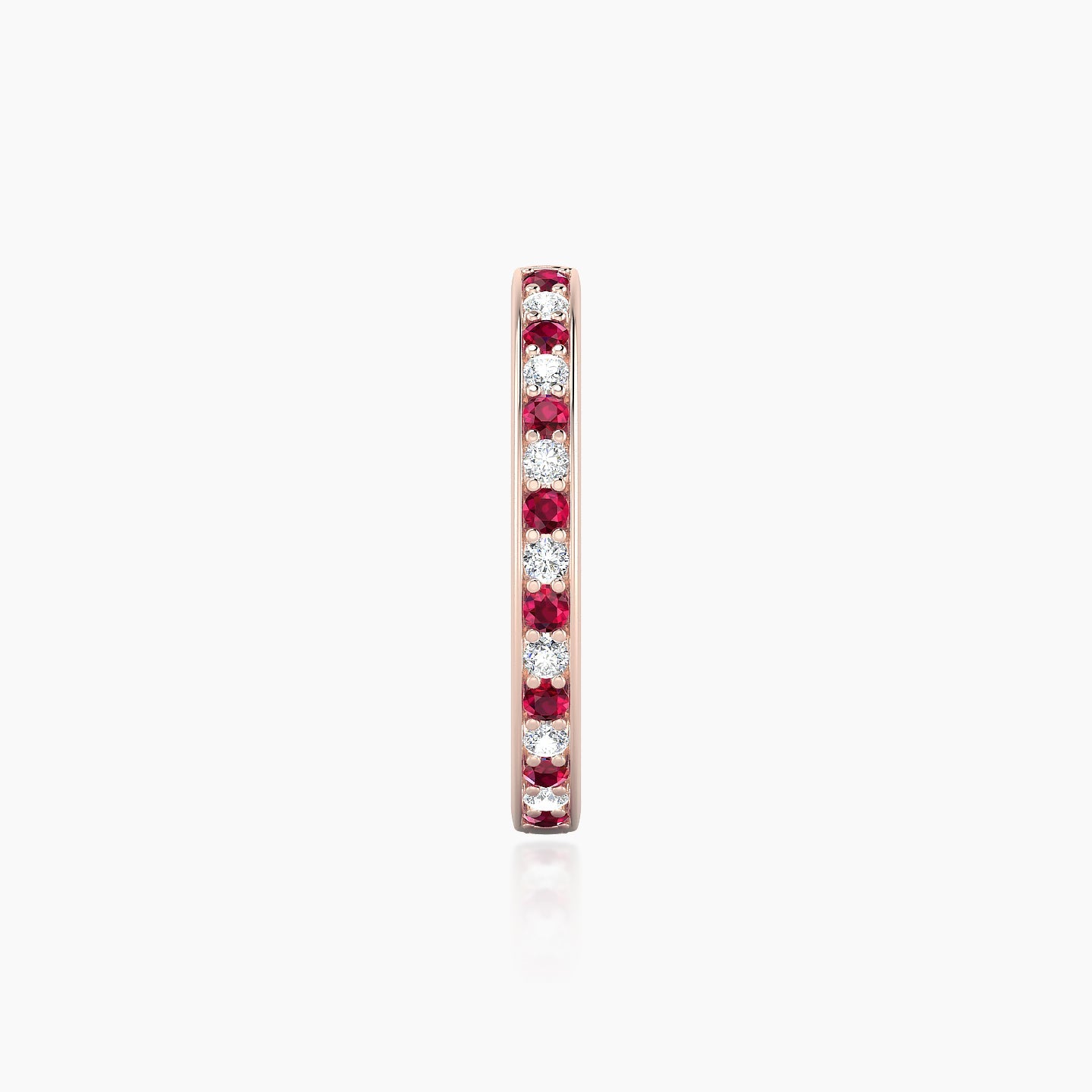 Lyssa | 18k Rose Gold 11 mm Ruby & Diamond Hoop Piercing