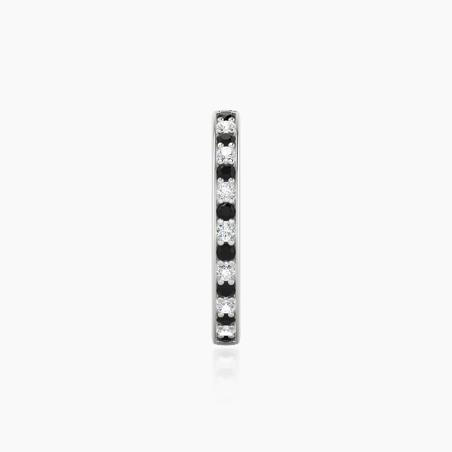 Lyssa | 18k White Gold 11 mm Black Diamond & Diamond Hoop Piercing