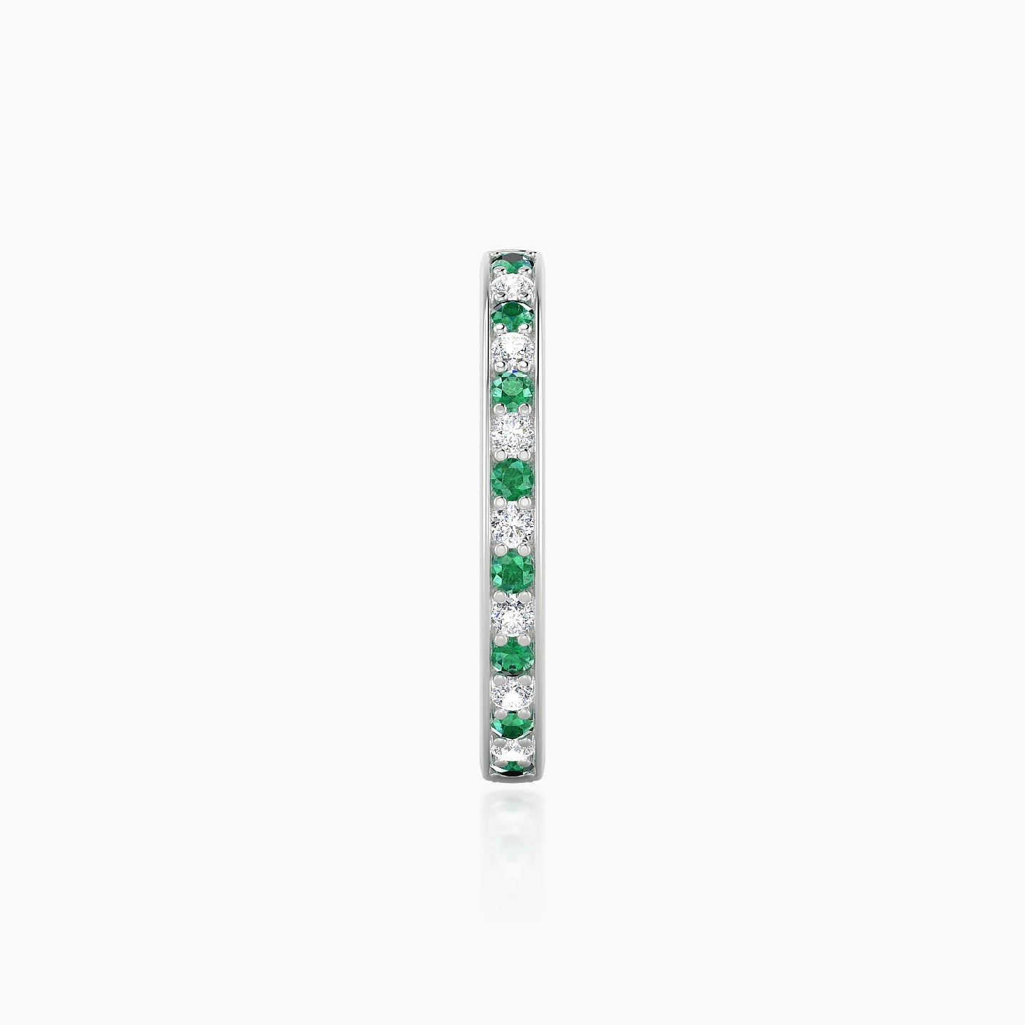 Lyssa | 18k White Gold 11 mm Emerald & Diamond Hoop Piercing