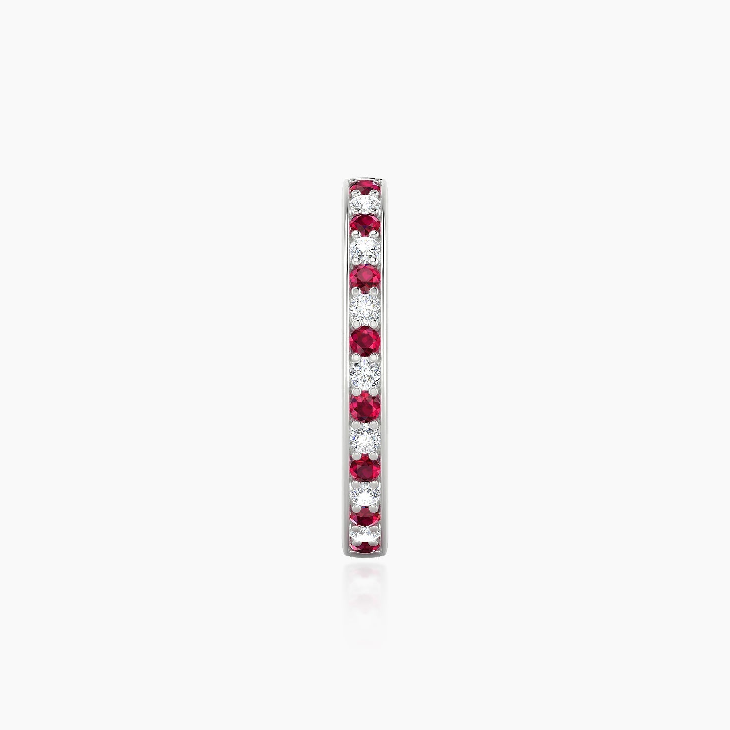 Lyssa | 18k White Gold 11 mm Ruby & Diamond Hoop Piercing