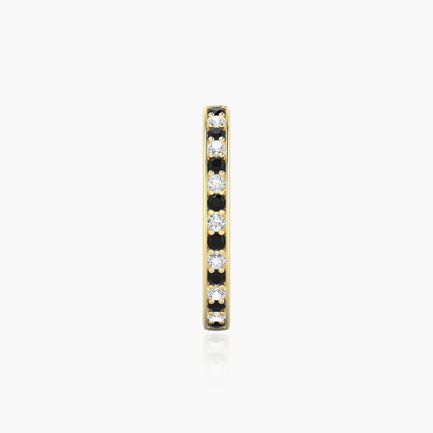 Lyssa | 18k Yellow Gold 11 mm Black Diamond & Diamond Hoop Piercing