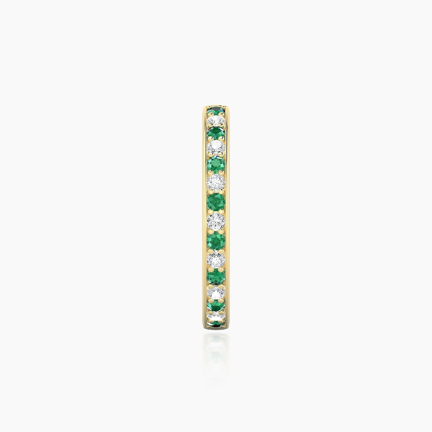 Lyssa | 18k Yellow Gold 11 mm Emerald & Diamond Hoop Piercing