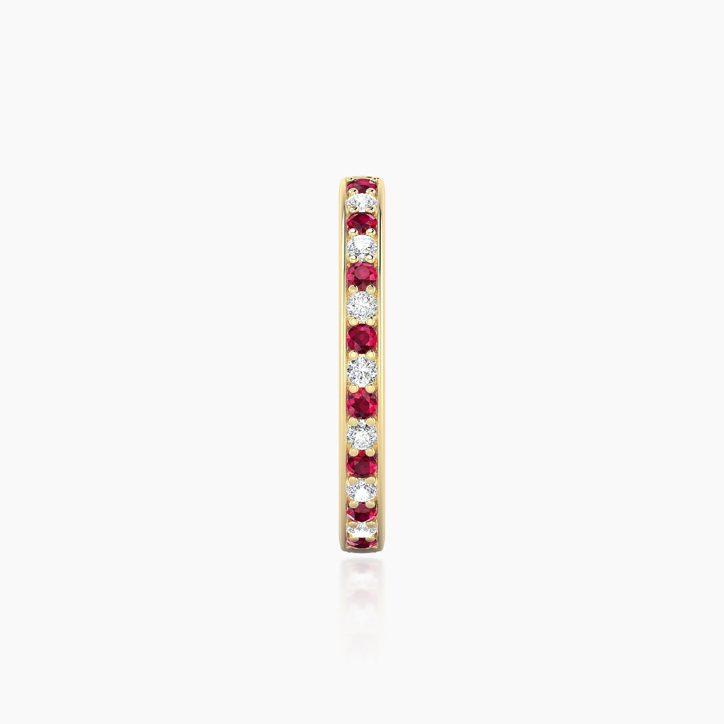 Lyssa | 18k Yellow Gold 11 mm Ruby & Diamond Hoop Piercing