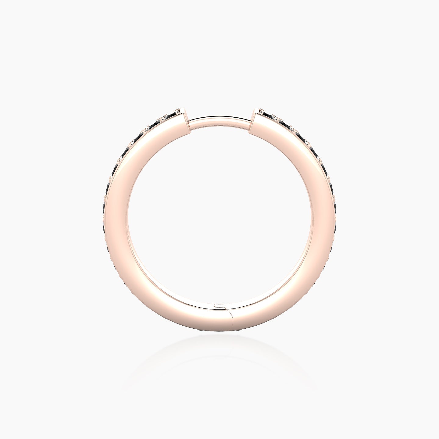 Lyssa | 18k Rose Gold 11 mm Black Diamond Hoop Piercing