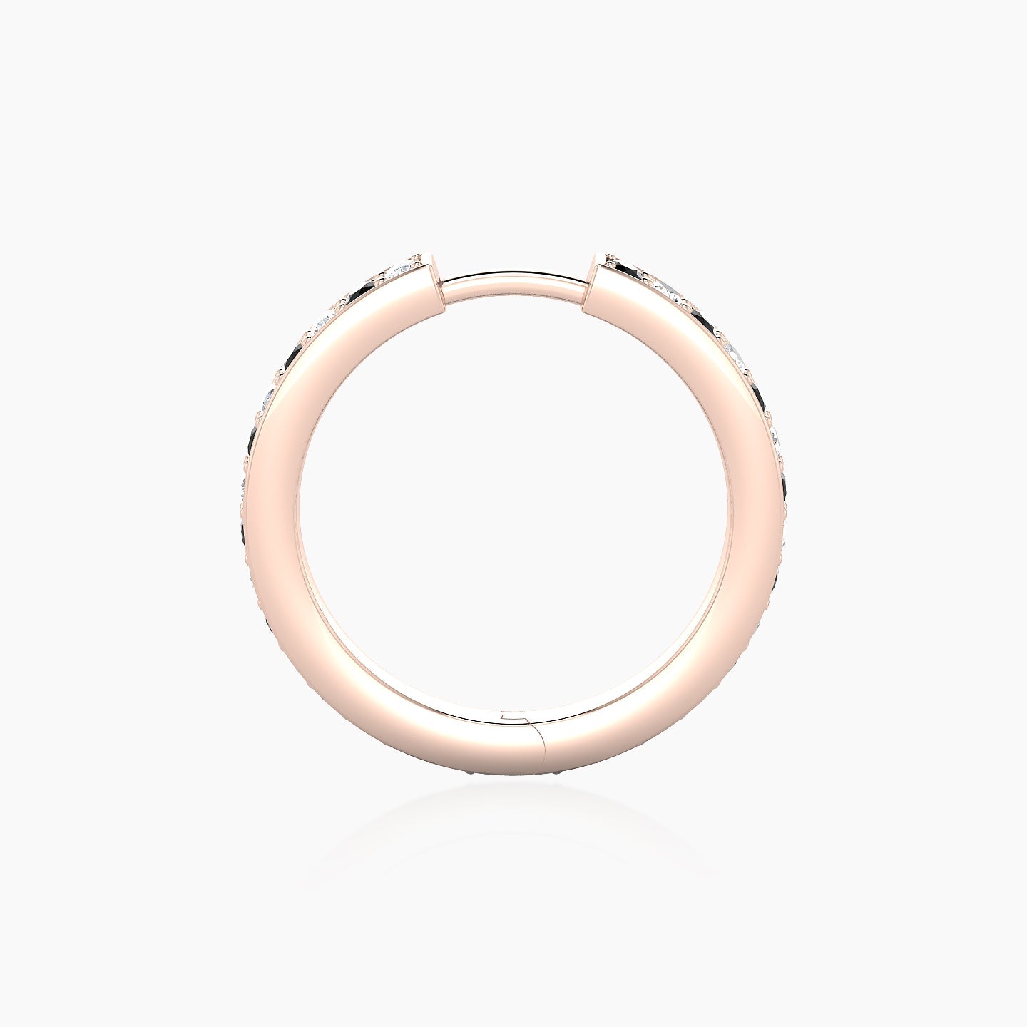 Lyssa | 18k Rose Gold 11 mm Black Diamond & Diamond Hoop Piercing