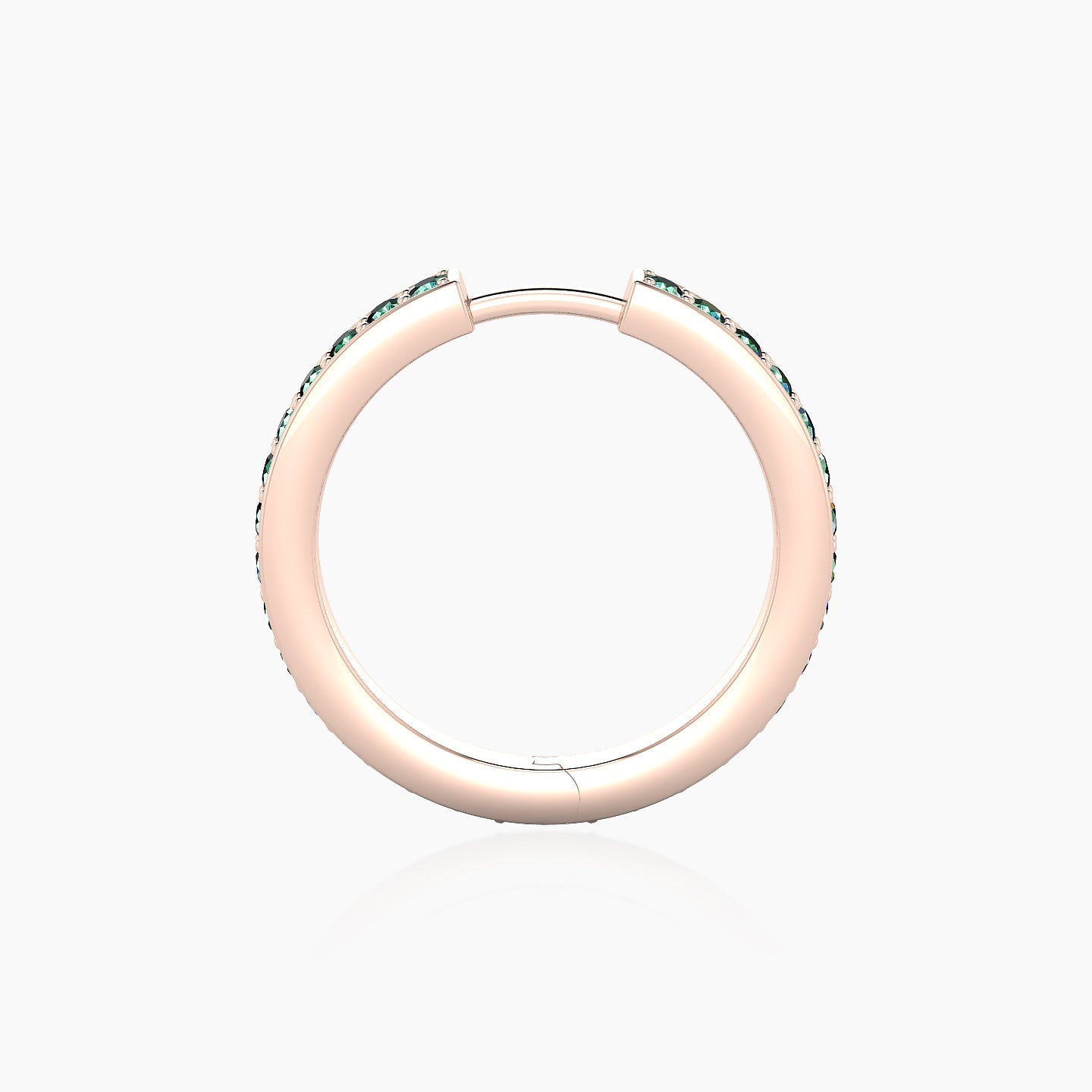 Lyssa | 18k Rose Gold 11 mm Emerald Hoop Piercing