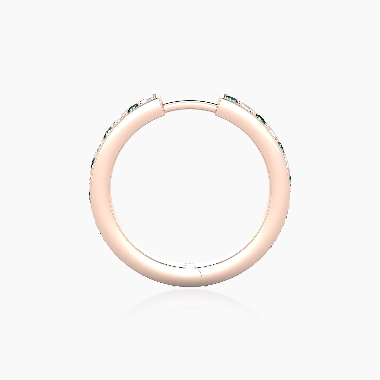 Lyssa | 18k Rose Gold 11 mm Emerald & Diamond Hoop Piercing