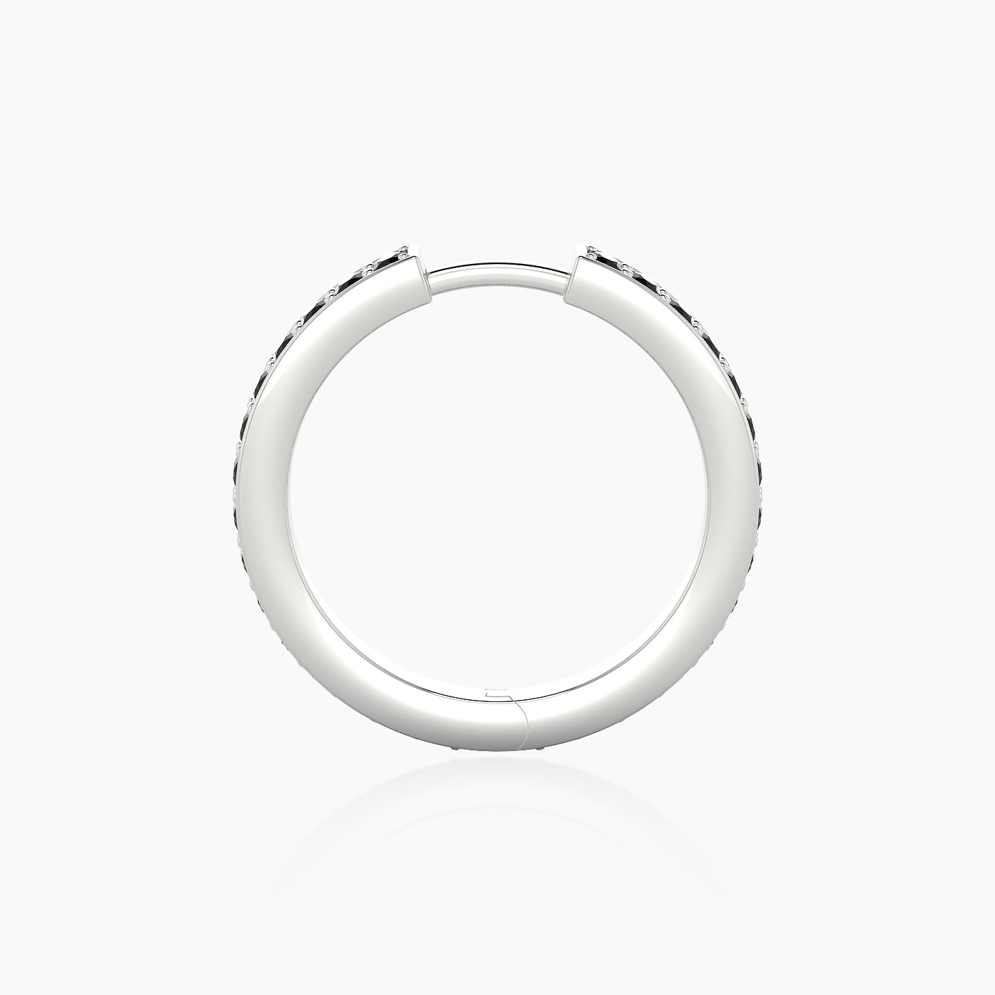 Lyssa | 18k White Gold 11 mm Black Diamond Hoop Piercing