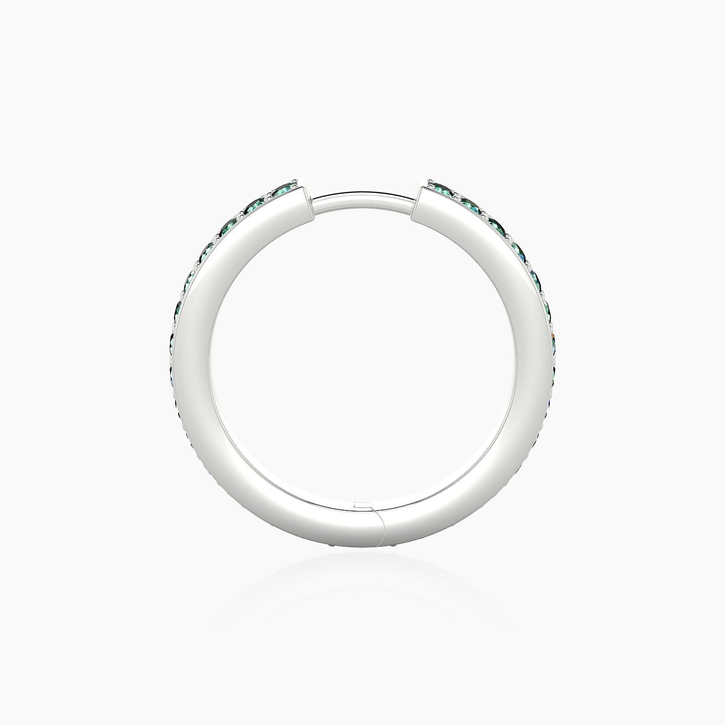 Lyssa | 18k White Gold 11 mm Emerald Hoop Piercing