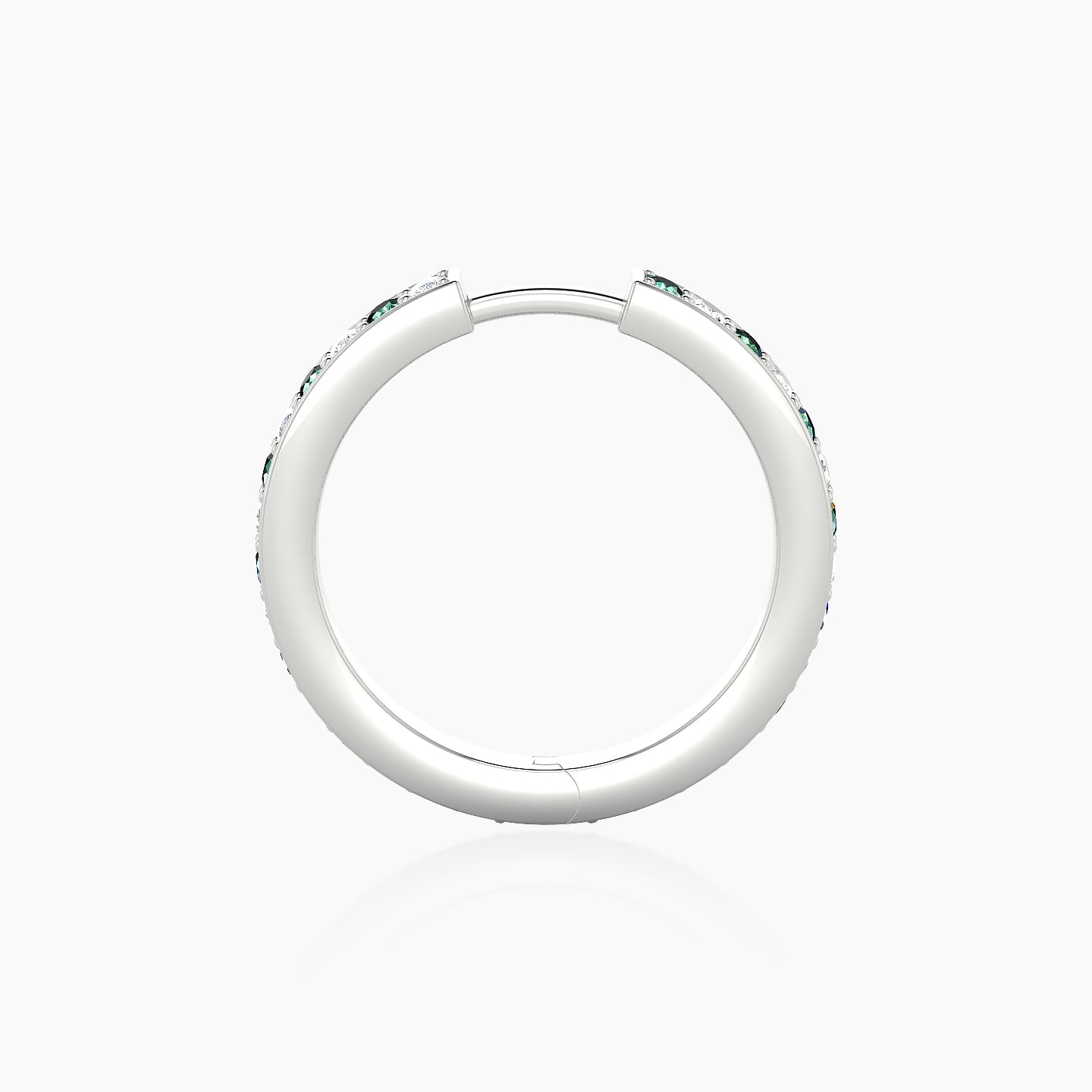 Lyssa | 18k White Gold 11 mm Emerald & Diamond Hoop Piercing