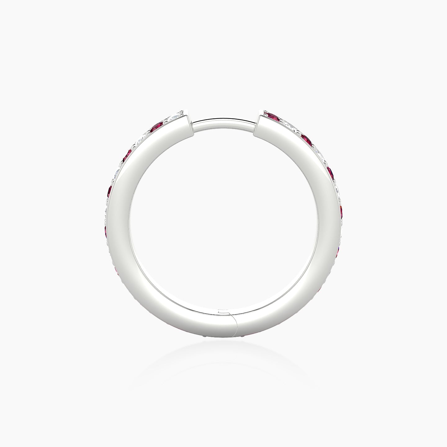 Lyssa | 18k White Gold 11 mm Ruby & Diamond Hoop Piercing