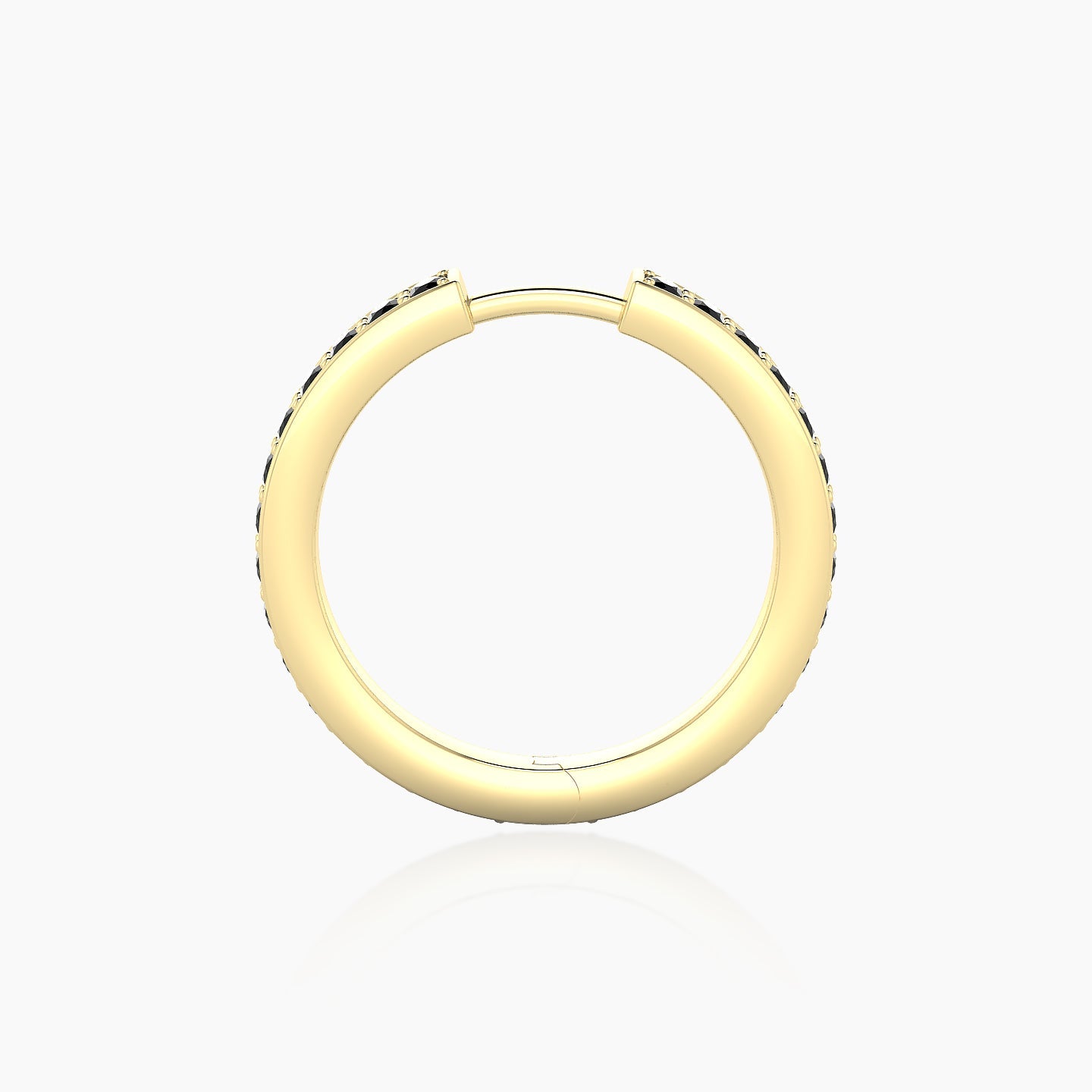 Lyssa | 18k Yellow Gold 11 mm Black Diamond Hoop Piercing