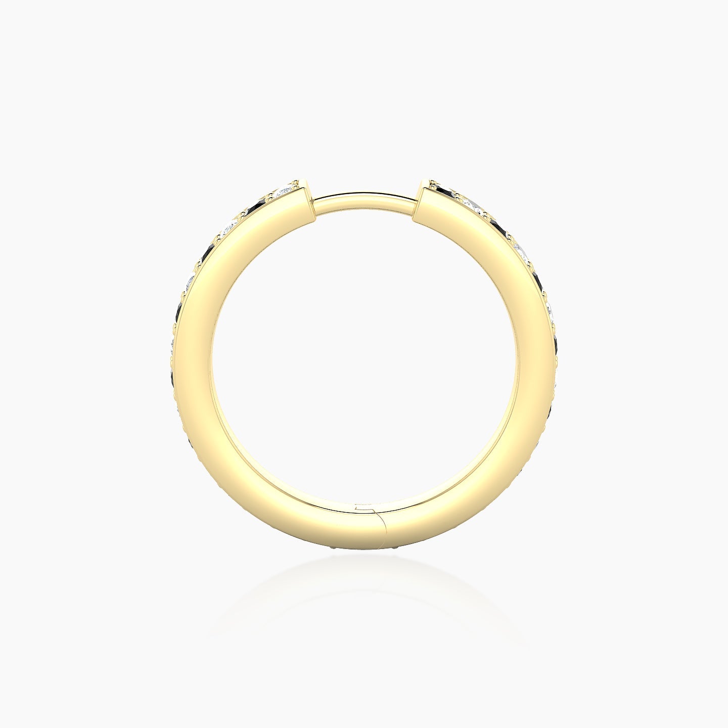 Lyssa | 18k Yellow Gold 11 mm Black Diamond & Diamond Hoop Piercing