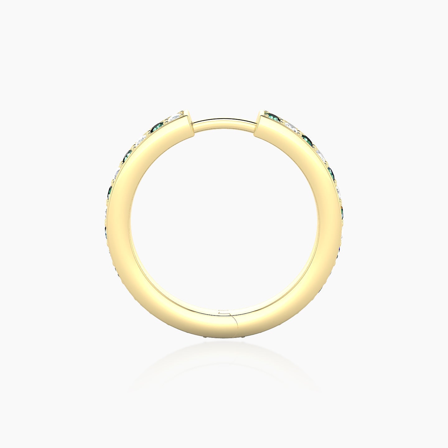 Lyssa | 18k Yellow Gold 11 mm Emerald & Diamond Hoop Piercing