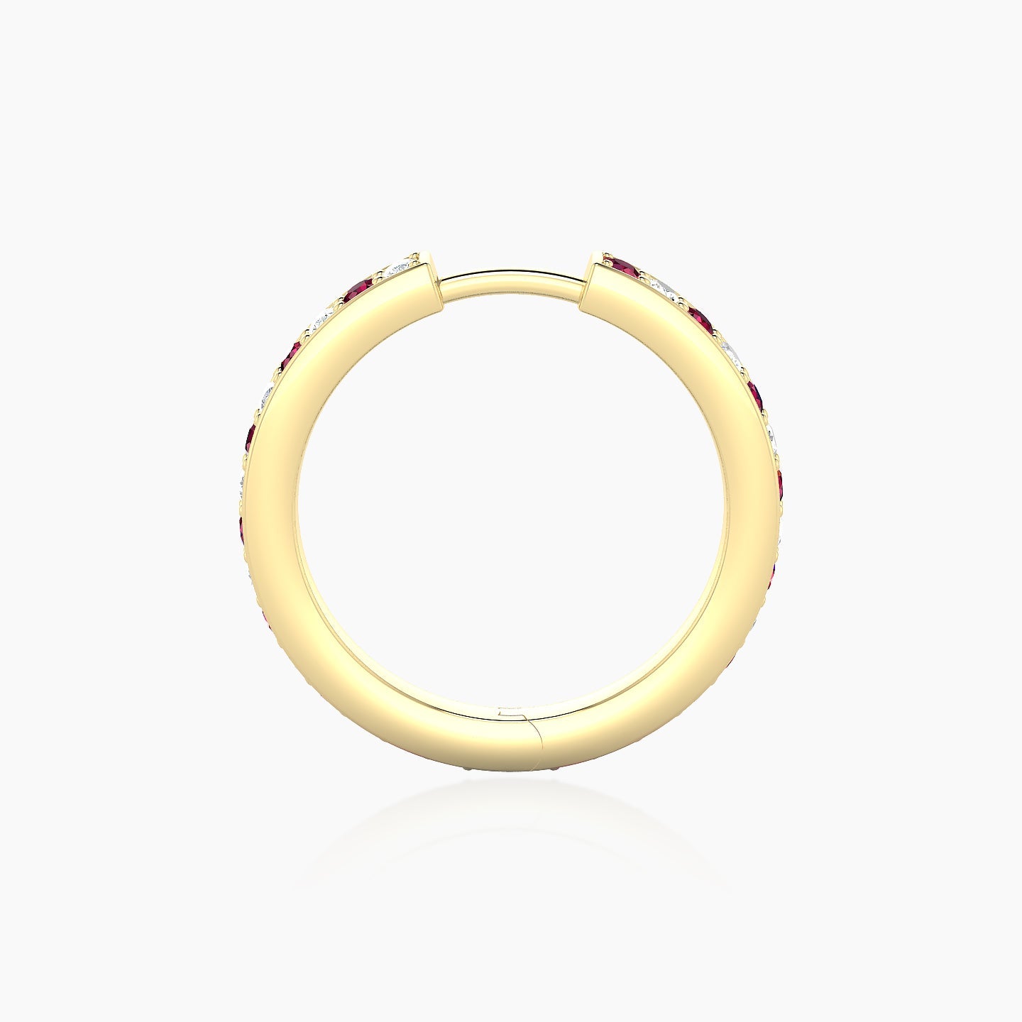 Lyssa | 18k Yellow Gold 11 mm Ruby & Diamond Hoop Piercing