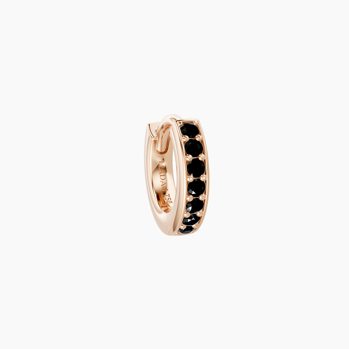Lyssa | 18k Rose Gold 5 mm Black Diamond Hoop Piercing