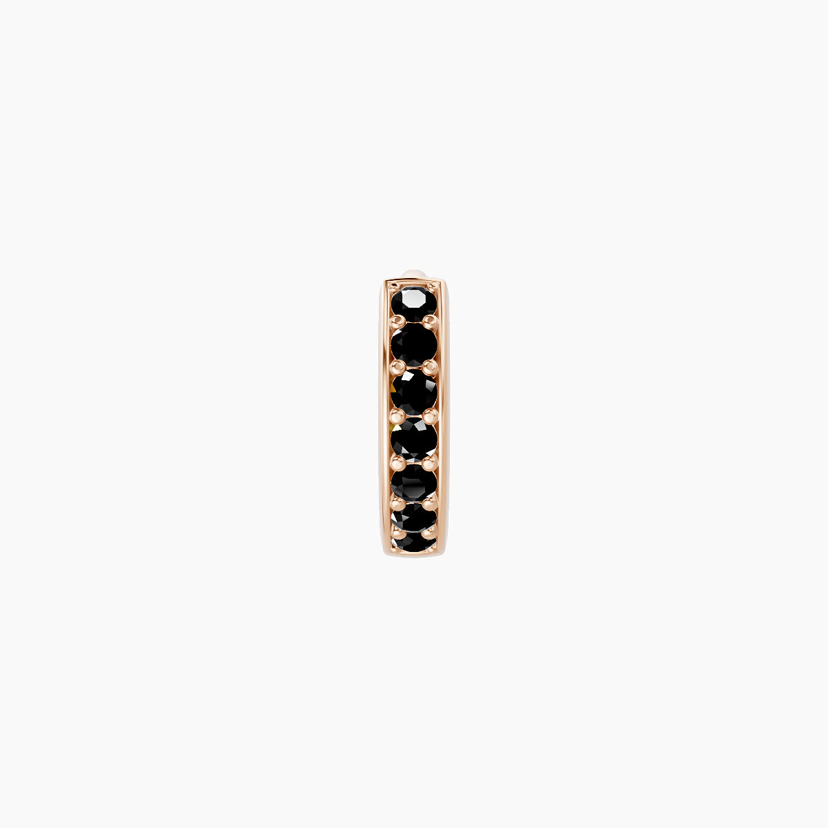 Lyssa | 18k Rose Gold 5 mm Black Diamond Hoop Piercing