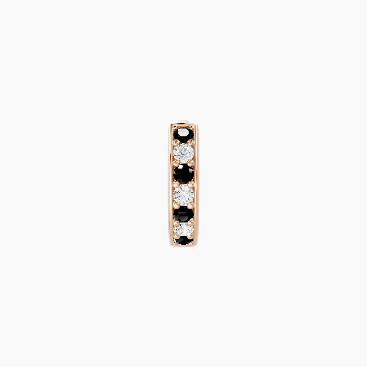 Lyssa | 18k Rose Gold 5 mm Black Diamond & Diamond Hoop Piercing
