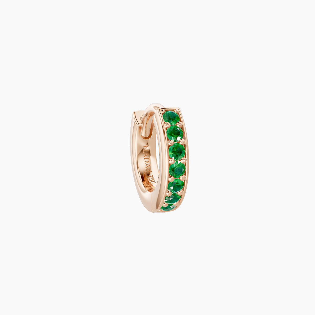 Lyssa | 18k Rose Gold 5 mm Emerald Hoop Piercing