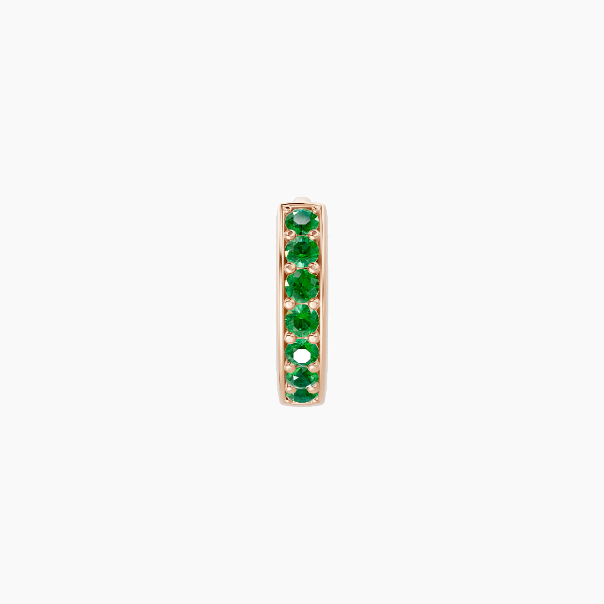 Lyssa | 18k Rose Gold 5 mm Emerald Hoop Piercing