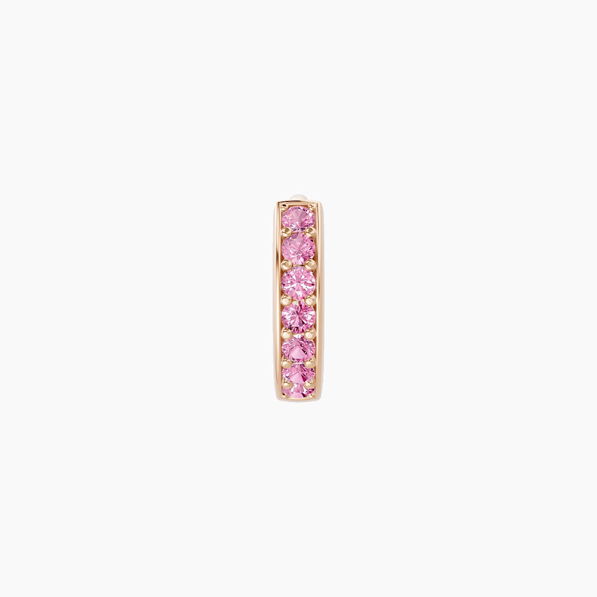 Lyssa | 18k Rose Gold 5 mm Pink Sapphire Hoop Piercing