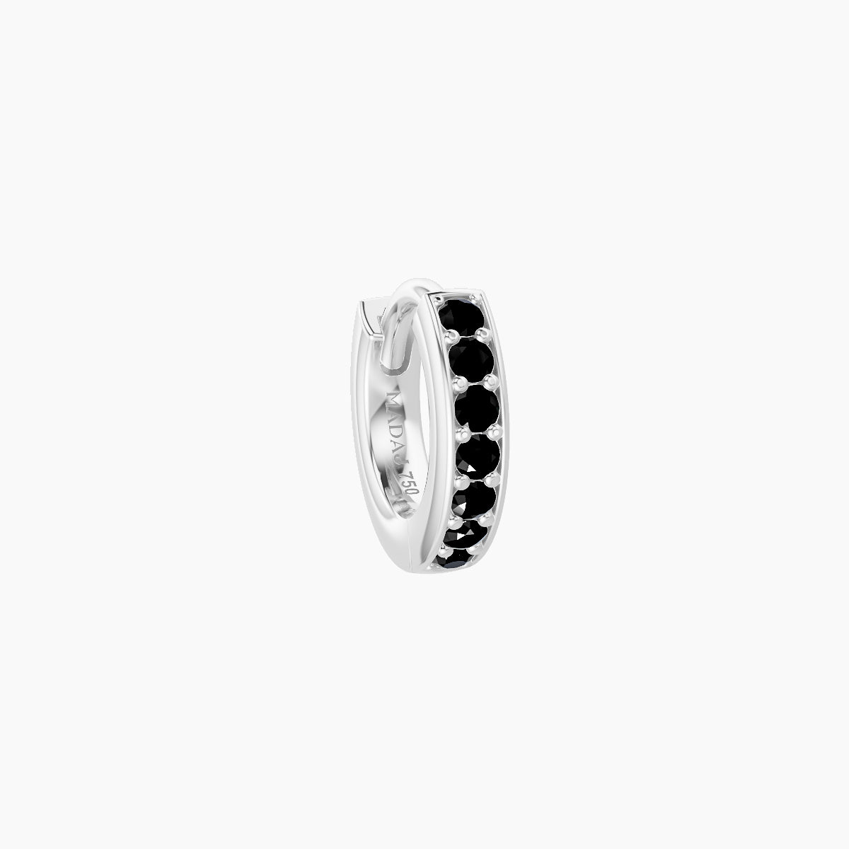 Lyssa | 18k White Gold 5 mm Black Diamond Hoop Piercing