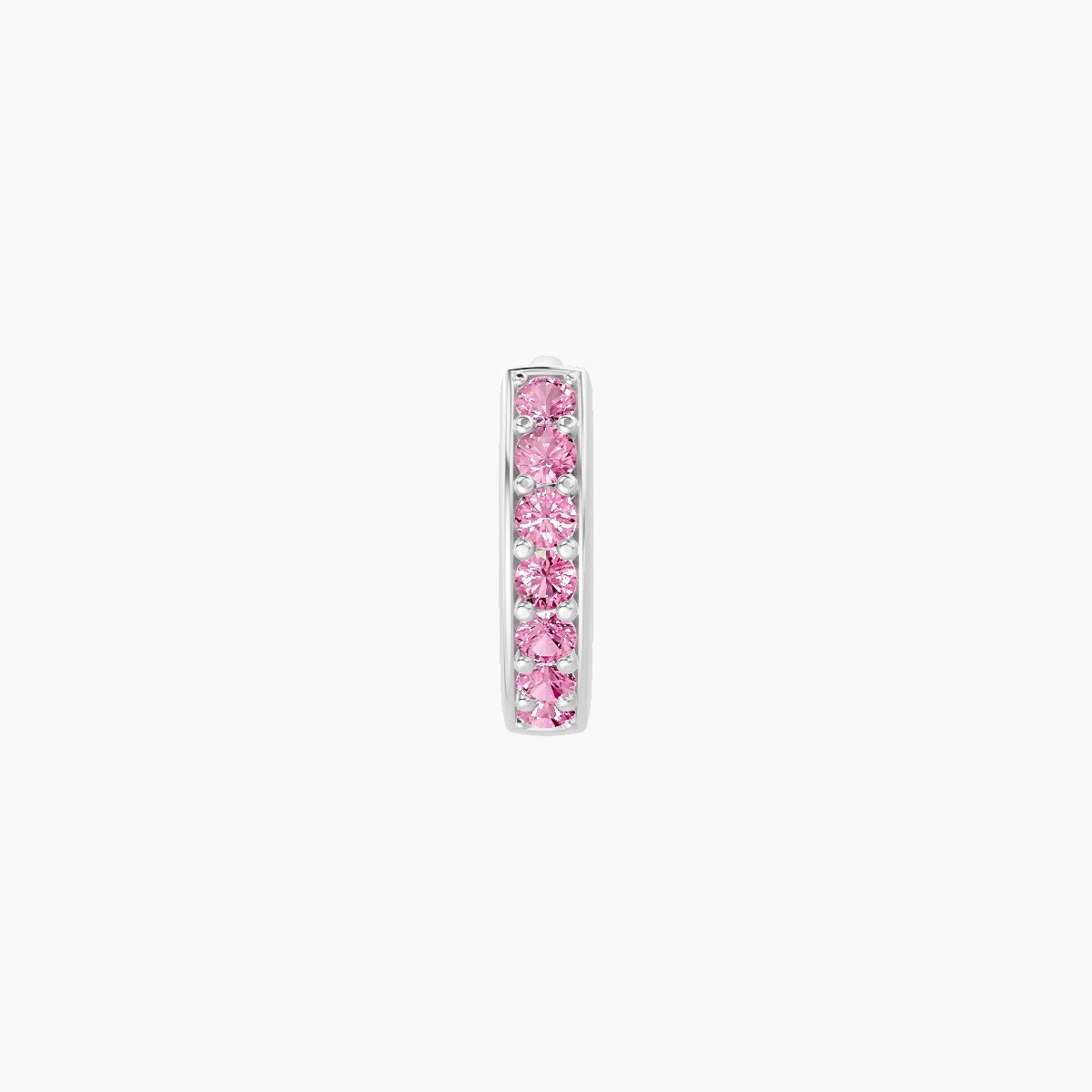 Lyssa | 18k White Gold 5 mm Pink Sapphire Hoop Piercing