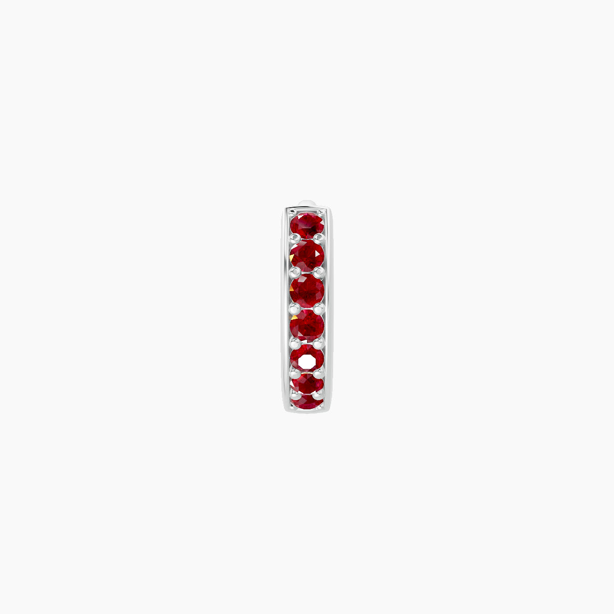 Lyssa | 18k White Gold 5 mm Ruby Hoop Piercing
