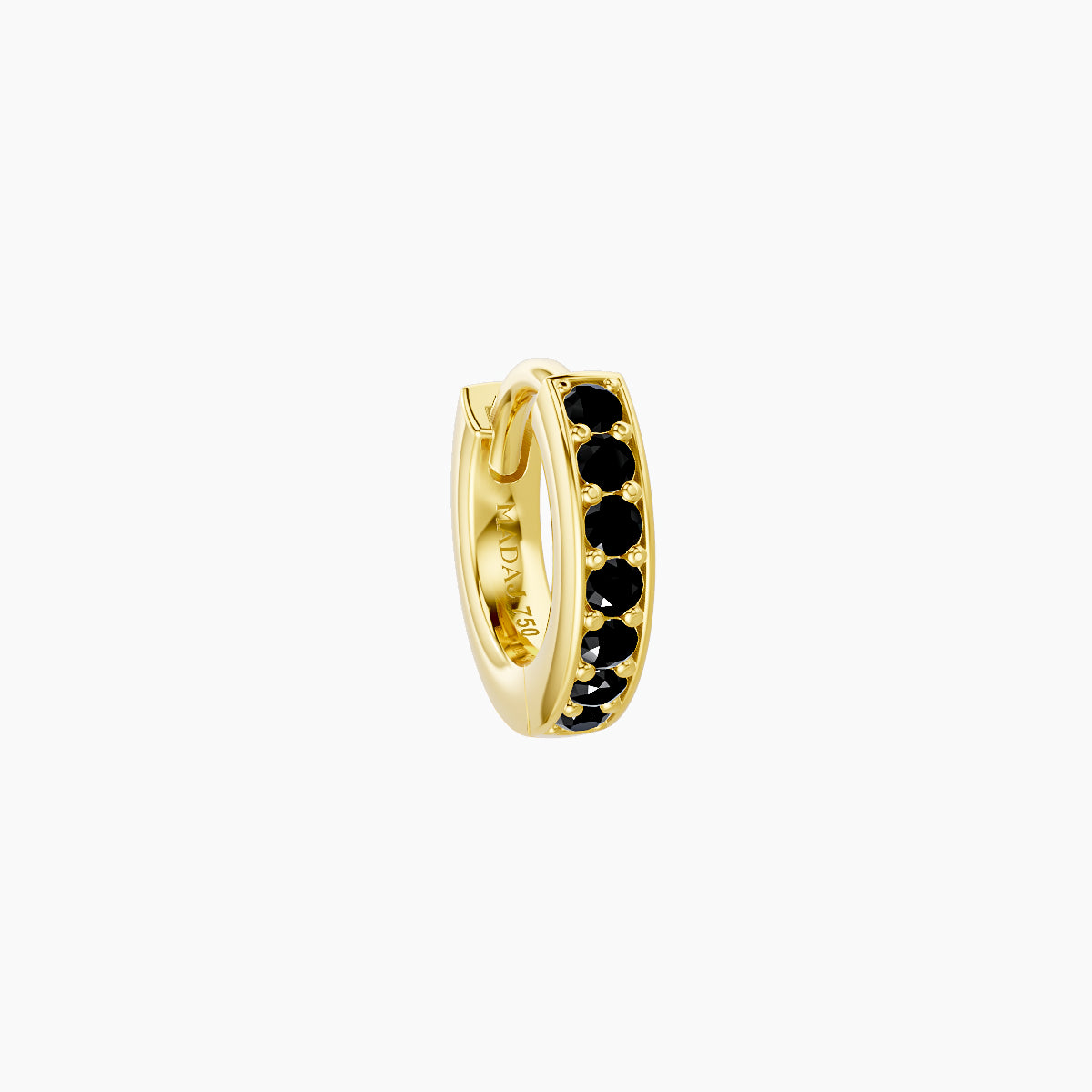 Lyssa | 18k Yellow Gold 5 mm Black Diamond Hoop Piercing