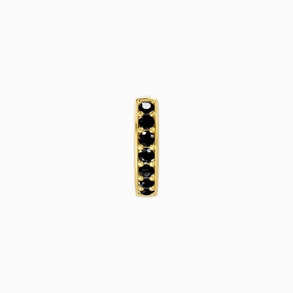 Lyssa | 18k Yellow Gold 5 mm Black Diamond Hoop Piercing