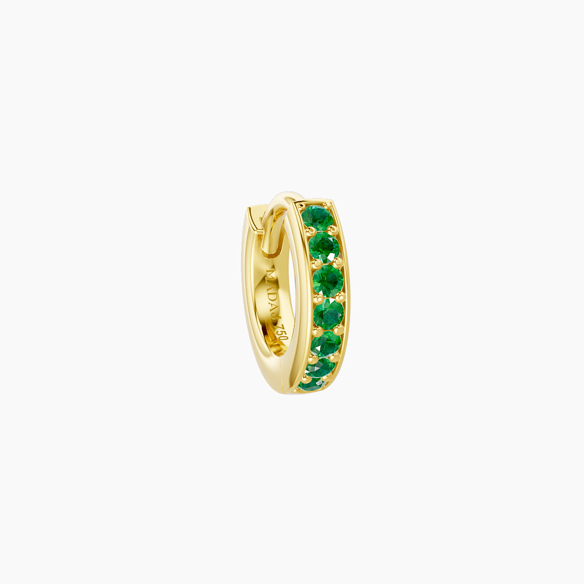 Lyssa | 18k Yellow Gold 5 mm Emerald Hoop Piercing