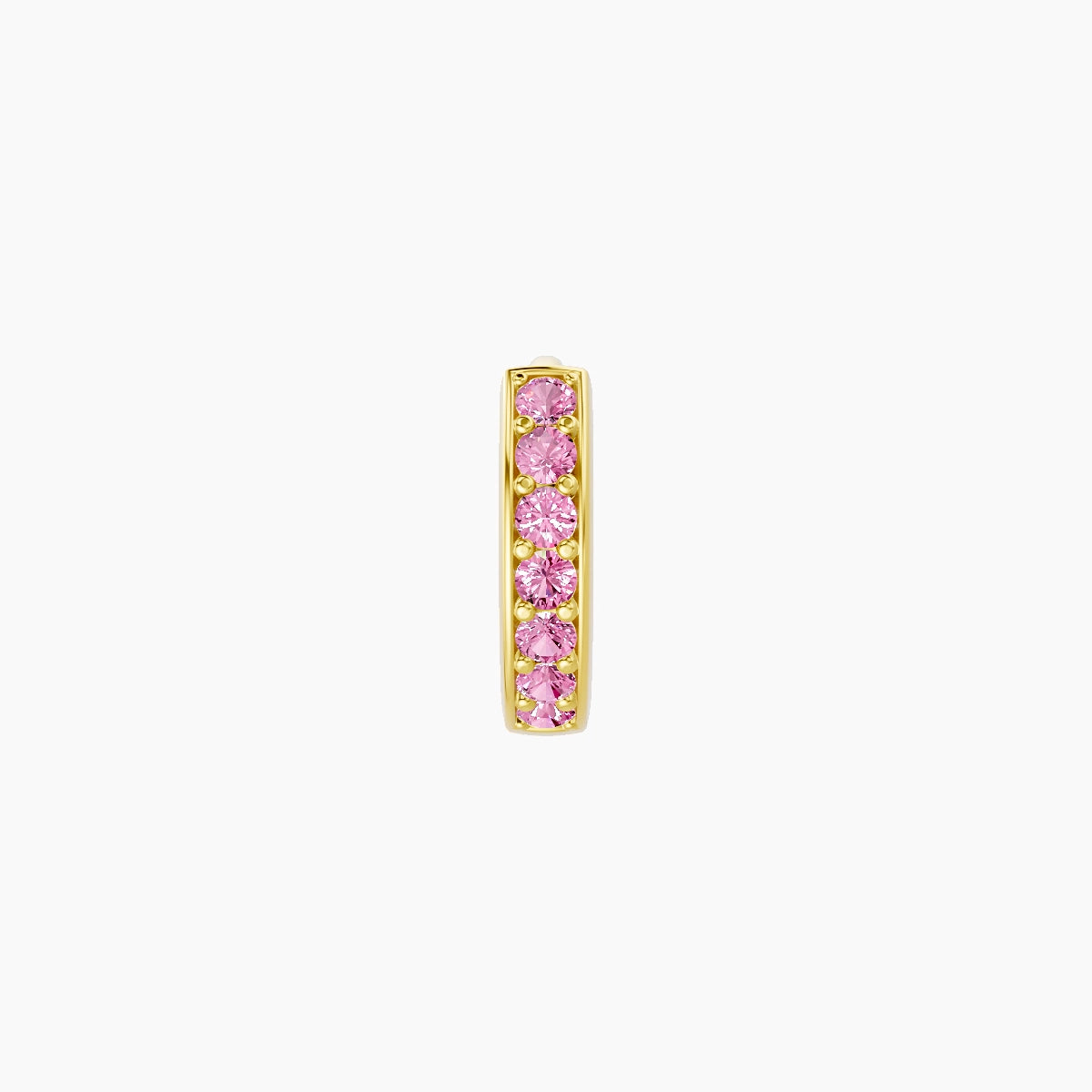 Lyssa | 18k Yellow Gold 5 mm Pink Sapphire Hoop Piercing