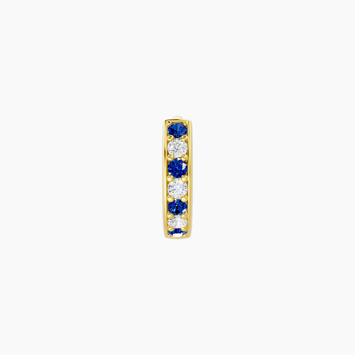 Lyssa | 18k Yellow Gold 5 mm Sapphire & Diamond Hoop Piercing