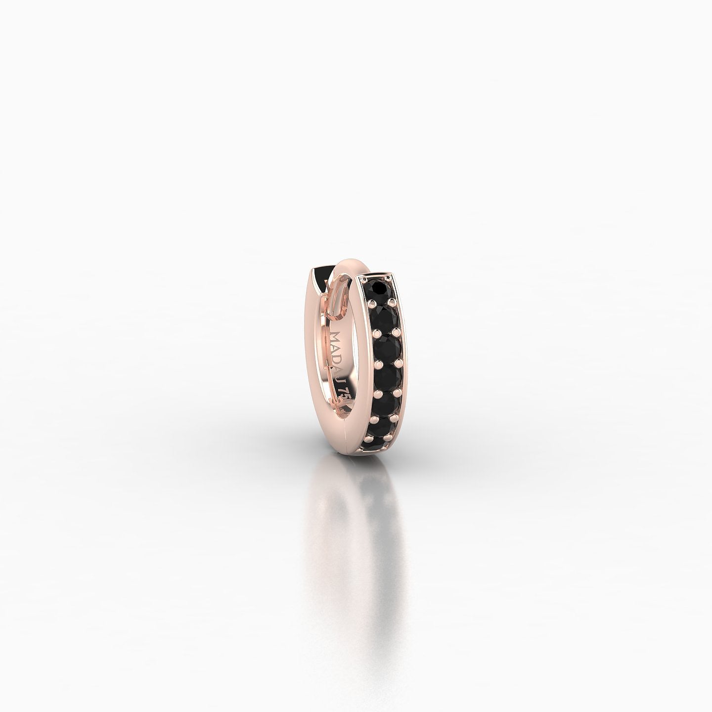 Lyssa | 18k Rose Gold 5 mm Black Diamond Hoop Piercing